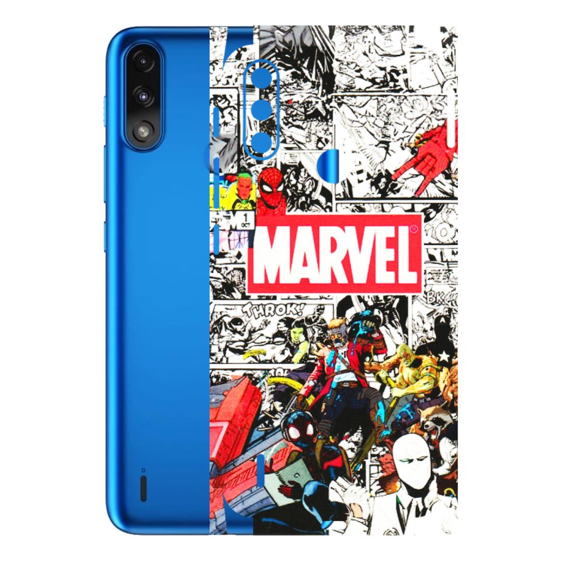 Motorola Phone Skins (All Models) - Marvel Colorful Comic - 3D Embossed Finish (L-64) Motorola Moto E7 Power