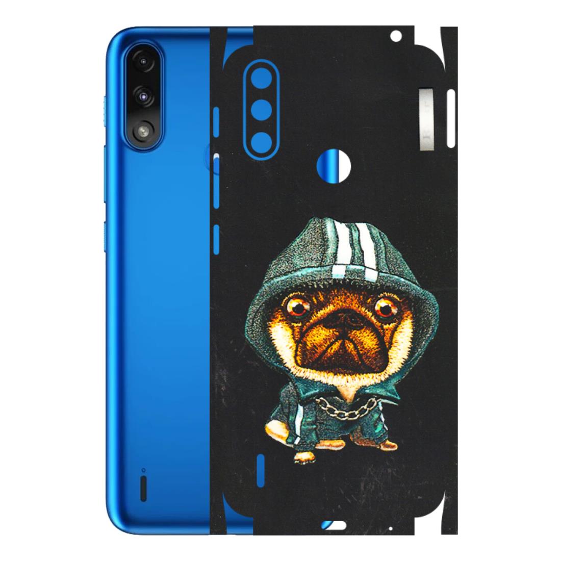 Motorola Phone Skins (All Models) - Puppy N Hoodie - 3D Embossed Finish (L-90) Motorola Moto E7 Power