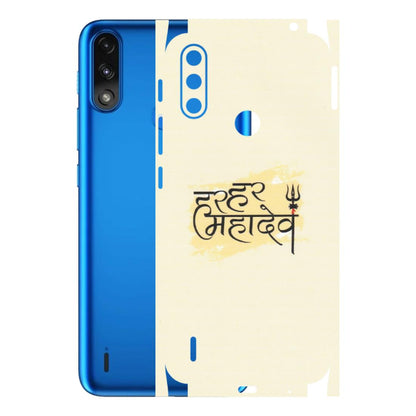 Motorola Phone Skins (All Models) - Har Har Mahadev - Matte Finish (M-10) Motorola Moto E7 Power