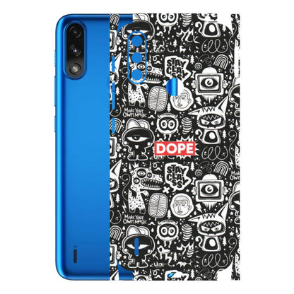 Motorola Phone Skins (All Models) - Dope Stay Classy Black Doodles - Matte Finish (M-126) Motorola Moto E7 Power
