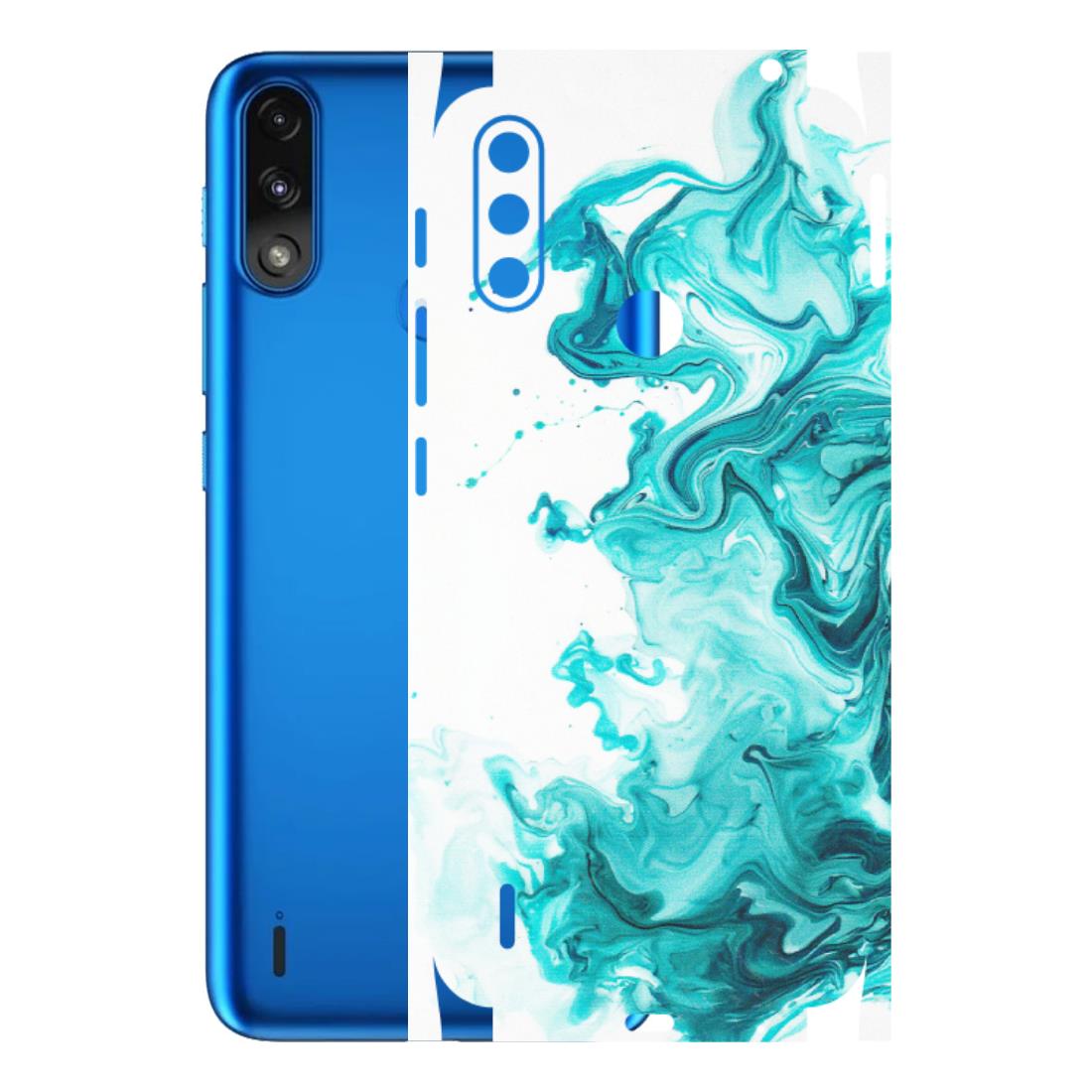 Motorola Phone Skins (All Models) - Sky Blue Abstract Colour - Matte Finish (M-146) Motorola Moto E7 Power