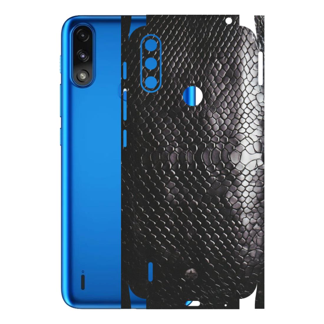 Motorola Phone Skins (All Models) - Black Snack Leather - Matte Finish (M-147) Motorola Moto E7 Power