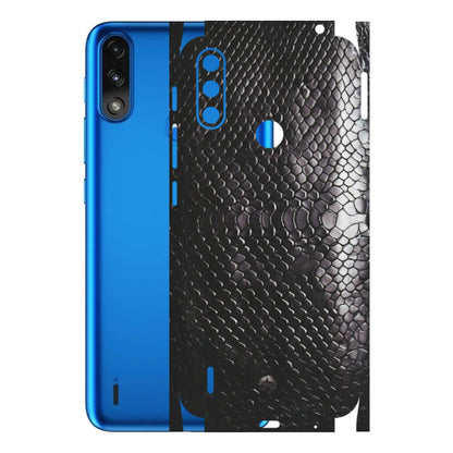 Motorola Phone Skins (All Models) - Black Snack Leather - Matte Finish (M-147) Motorola Moto E7 Power