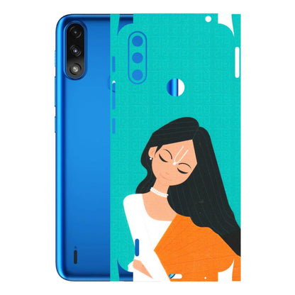 Motorola Phone Skins (All Models) - Radhe Radhe With Hindu Symbol - Matte Finish (M-164) Motorola Moto E7 Power