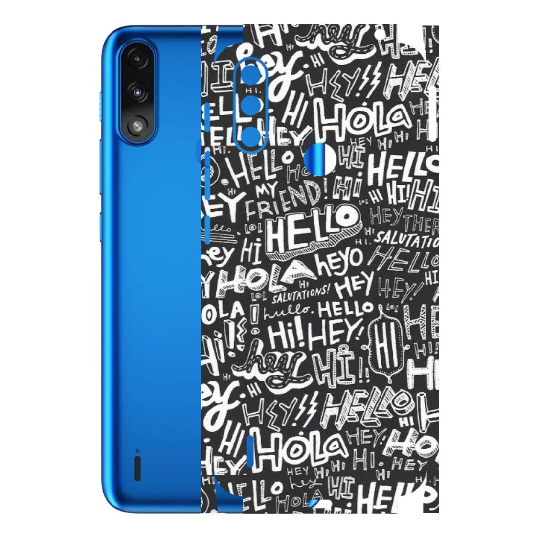 Motorola Phone Skins (All Models) - Hi Hello Doodles - Matte Finish (M-25) Motorola Moto E7 Power