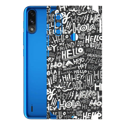 Motorola Phone Skins (All Models) - Hi Hello Doodles - Matte Finish (M-25) Motorola Moto E7 Power