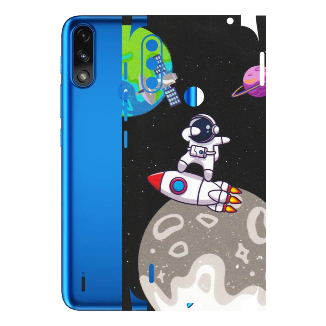 Motorola Phone Skins (All Models) - Astronaut Vibing Toon Running - Matte Finish (M-39) Motorola Moto E7 Power