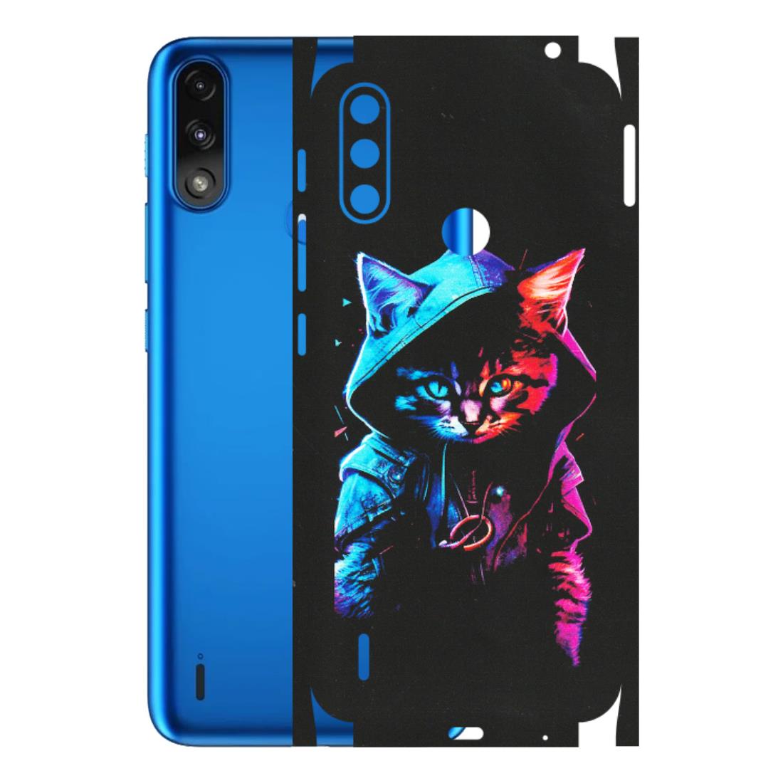 Motorola Phone Skins (All Models) - Cyberpunk Cat - Matte Finish (M-45) Motorola Moto E7 Power