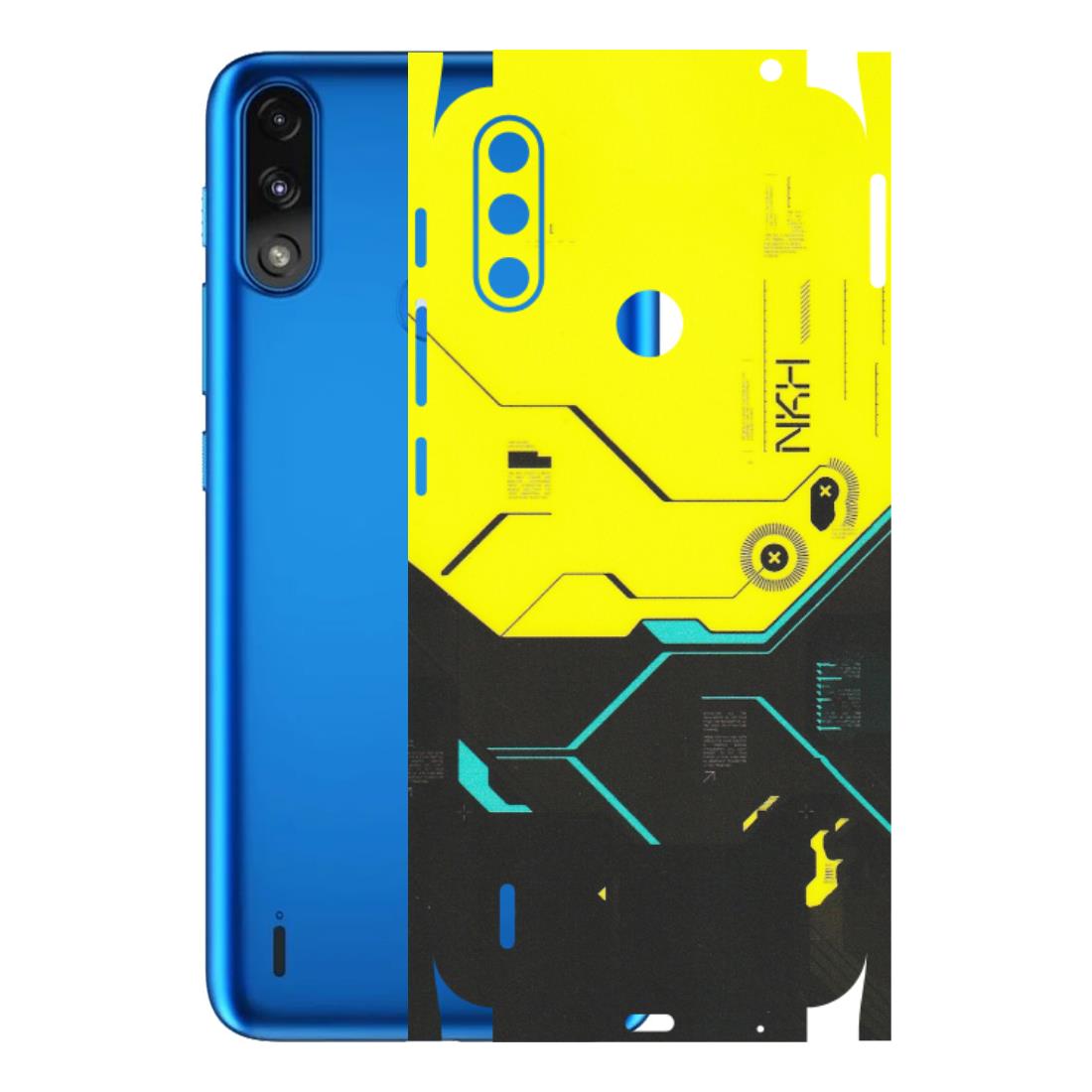 Motorola Phone Skins (All Models) - Black Yellow Technica - Matte Finish (M-53) Motorola Moto E7 Power
