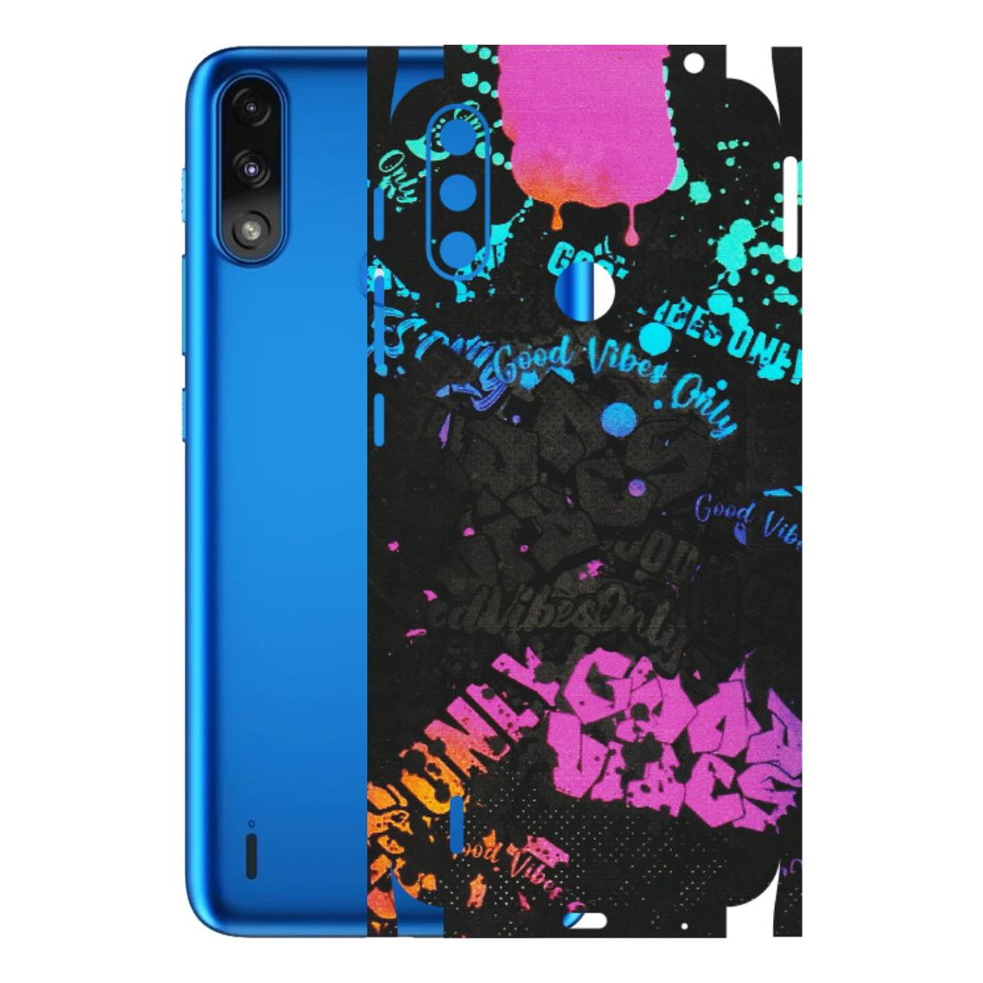 Motorola Phone Skins (All Models) - Majestic Black Vibes - Matte Finish (M-62) Motorola Moto E7 Power
