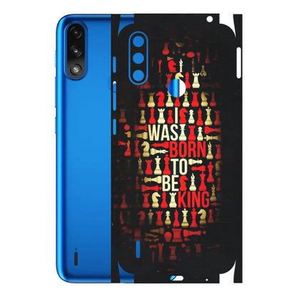 Motorola Phone Skins (All Models) - Born To Be King - Matte Finish (M-73) Motorola Moto E7 Power