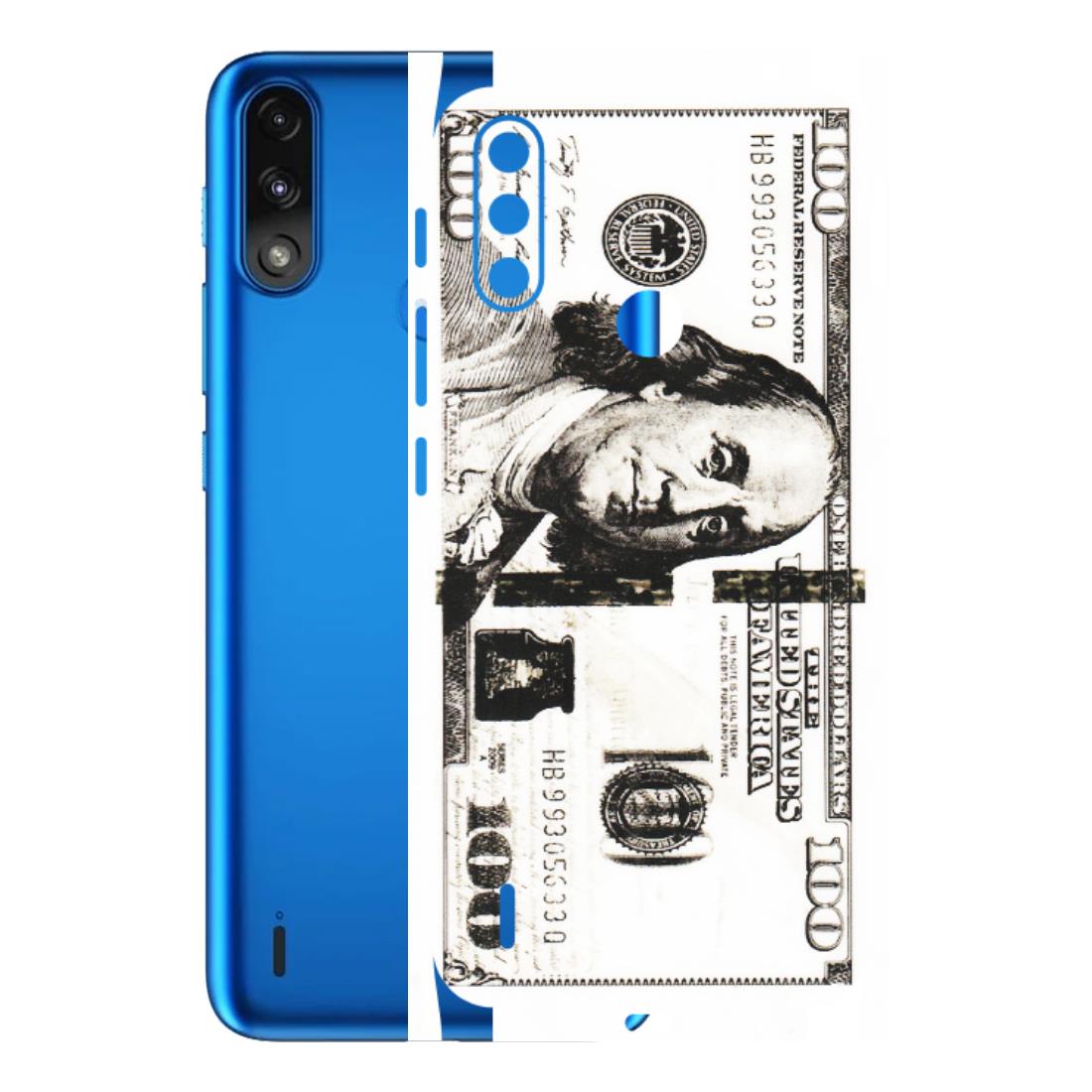 Motorola Phone Skins (All Models) - 100 Dollar Currency - Transparent Finish (T-01) Motorola Moto E7 Power