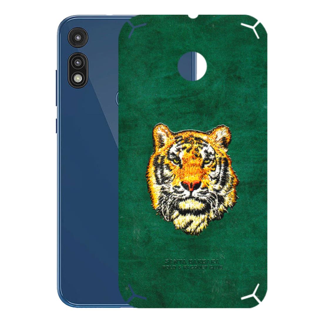 Motorola Phone Skins (All Models) - Leather Feel Tiger - 3D Embossed Finish (L-111) Motorola Moto E