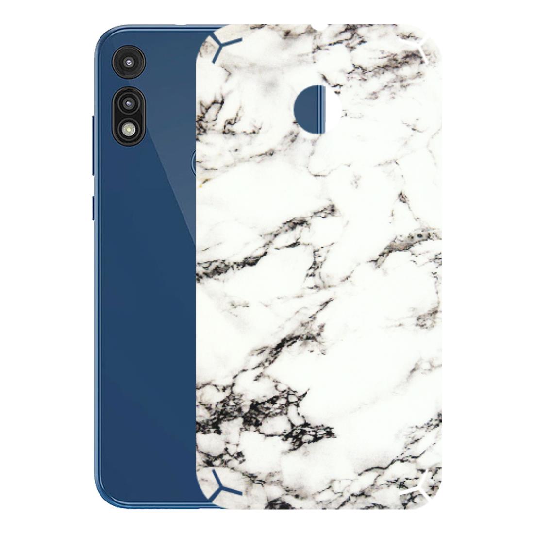 Motorola Phone Skins (All Models) - Black and White Marble Texture - 3D Embossed Finish (L-124) Motorola Moto E
