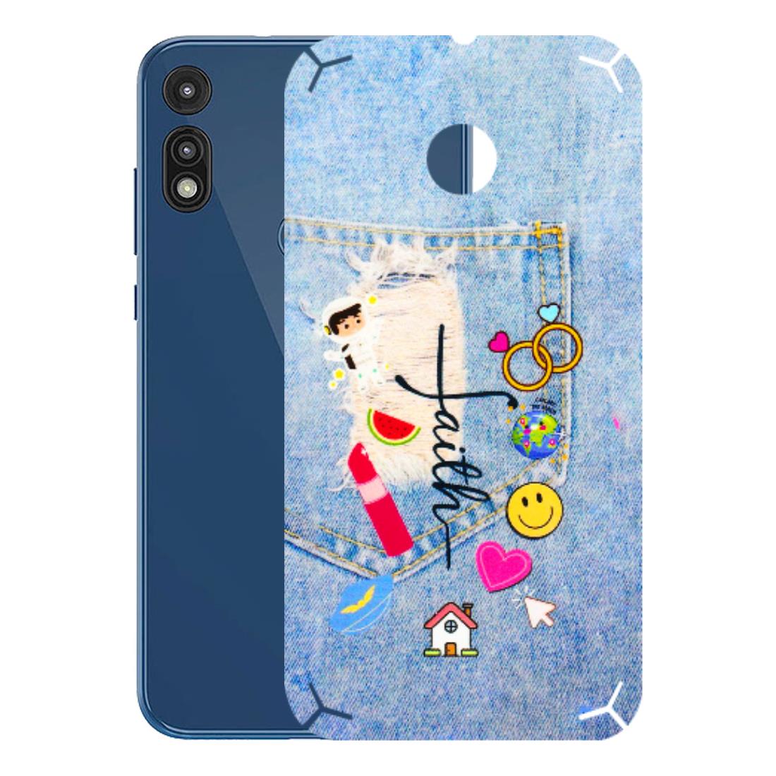 Motorola Phone Skins (All Models) - Denim Jeans Pocket - 3D Embossed Finish (L-134) Motorola Moto E