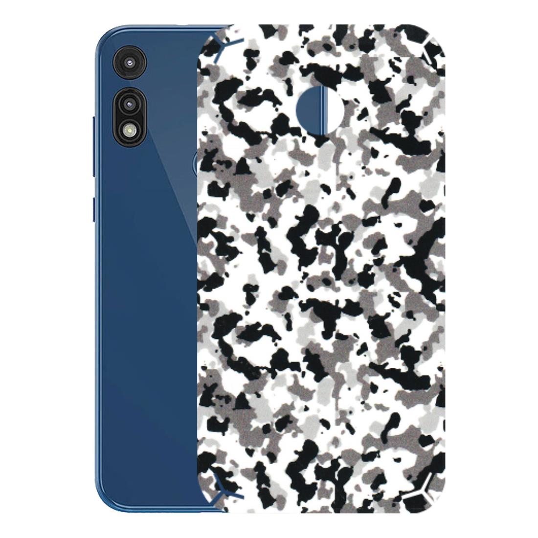 Motorola Phone Skins (All Models) - White Black Camouflage - 3D Embossed Finish (L-18) Motorola Moto E