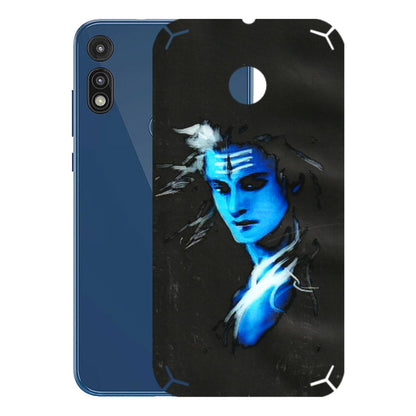 Motorola Phone Skins (All Models) - Har Har Mahadev Blue/Black - 3D Embossed Finish (L-185) Motorola Moto E