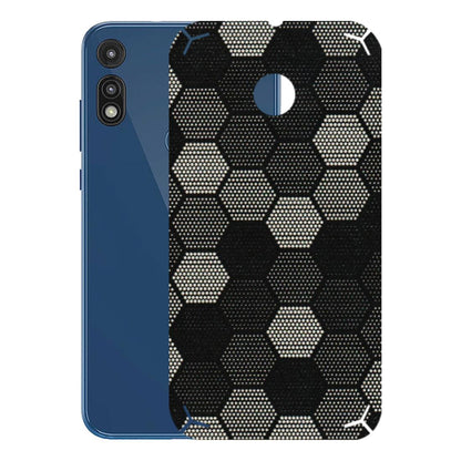 Motorola Phone Skins (All Models) - Black & White Dotted Honeycomb Texture - 3D Embossed Finish (L-202) Motorola Moto E