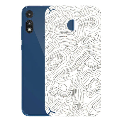 Motorola Phone Skins (All Models) - White Black Swirls - 3D Embossed Finish (L-219) Motorola Moto E