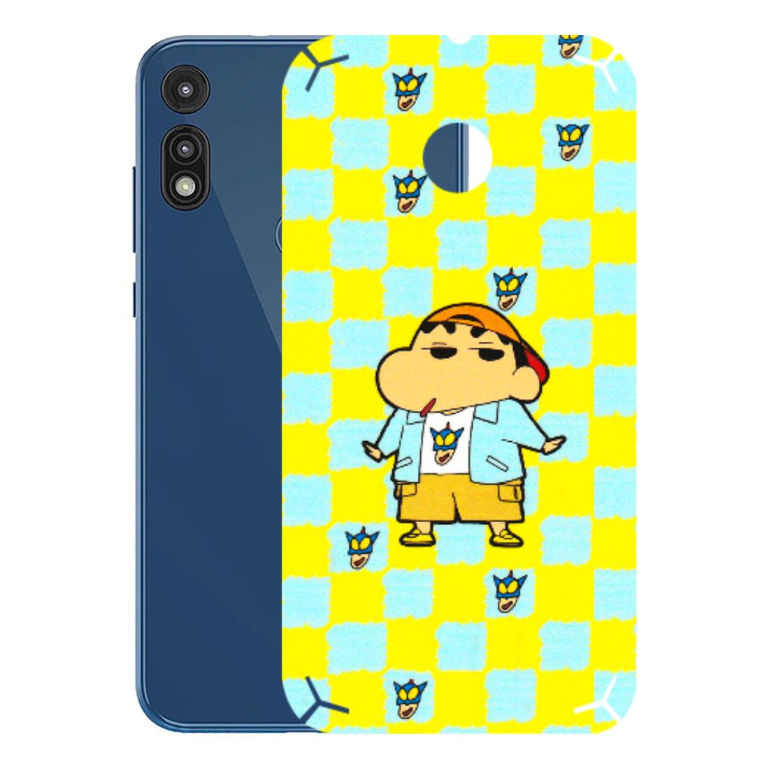 Motorola Phone Skins (All Models) - Yellow Blue Shinchan Cute - 3D Embossed Finish (L-221) Motorola Moto E