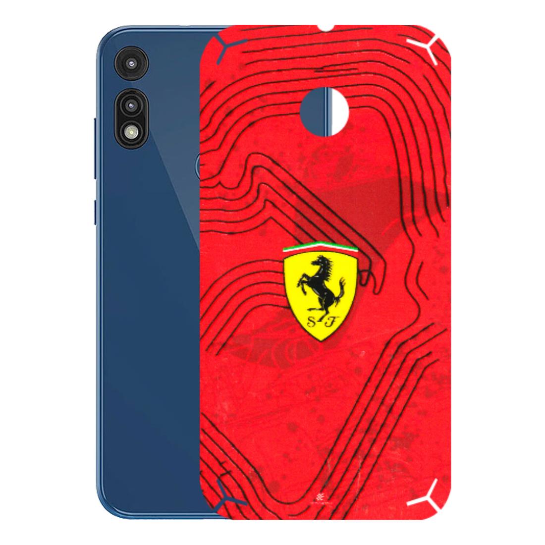 Motorola Phone Skins (All Models) - Red Ferrari Logo Stylish - 3D Embossed Finish (L-238) Motorola Moto E