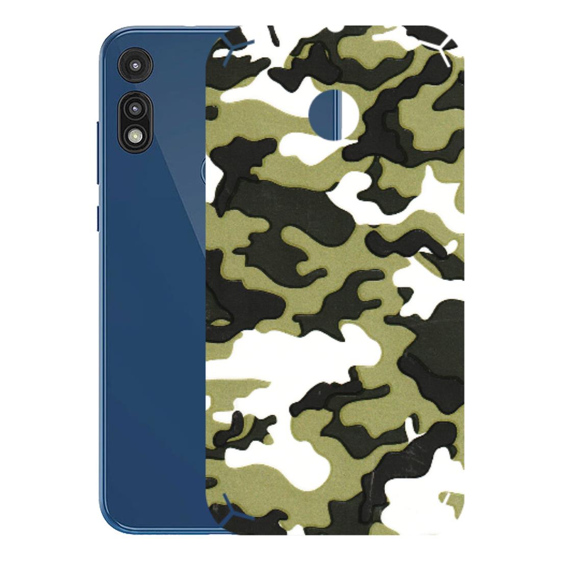 Motorola Phone Skins (All Models) - Camouflages White And Green - 3D Embossed Finish (L-243) Motorola Moto E