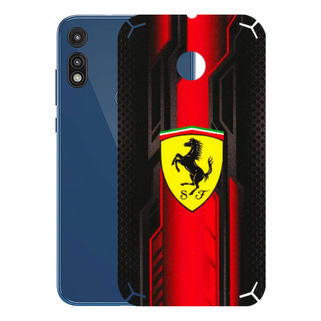 Motorola Phone Skins (All Models) - Black Ferrari Logo - 3D Embossed Finish (L-253) Motorola Moto E