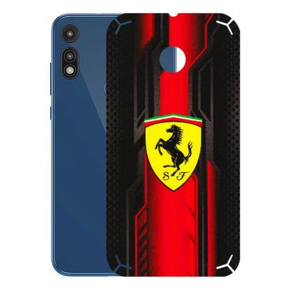 Motorola Phone Skins (All Models) - Black Ferrari Logo - 3D Embossed Finish (L-253) Motorola Moto E