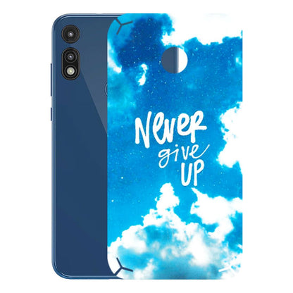 Motorola Phone Skins (All Models) - Never Give Up - 3D Embossed Finish (L-279) Motorola Moto E