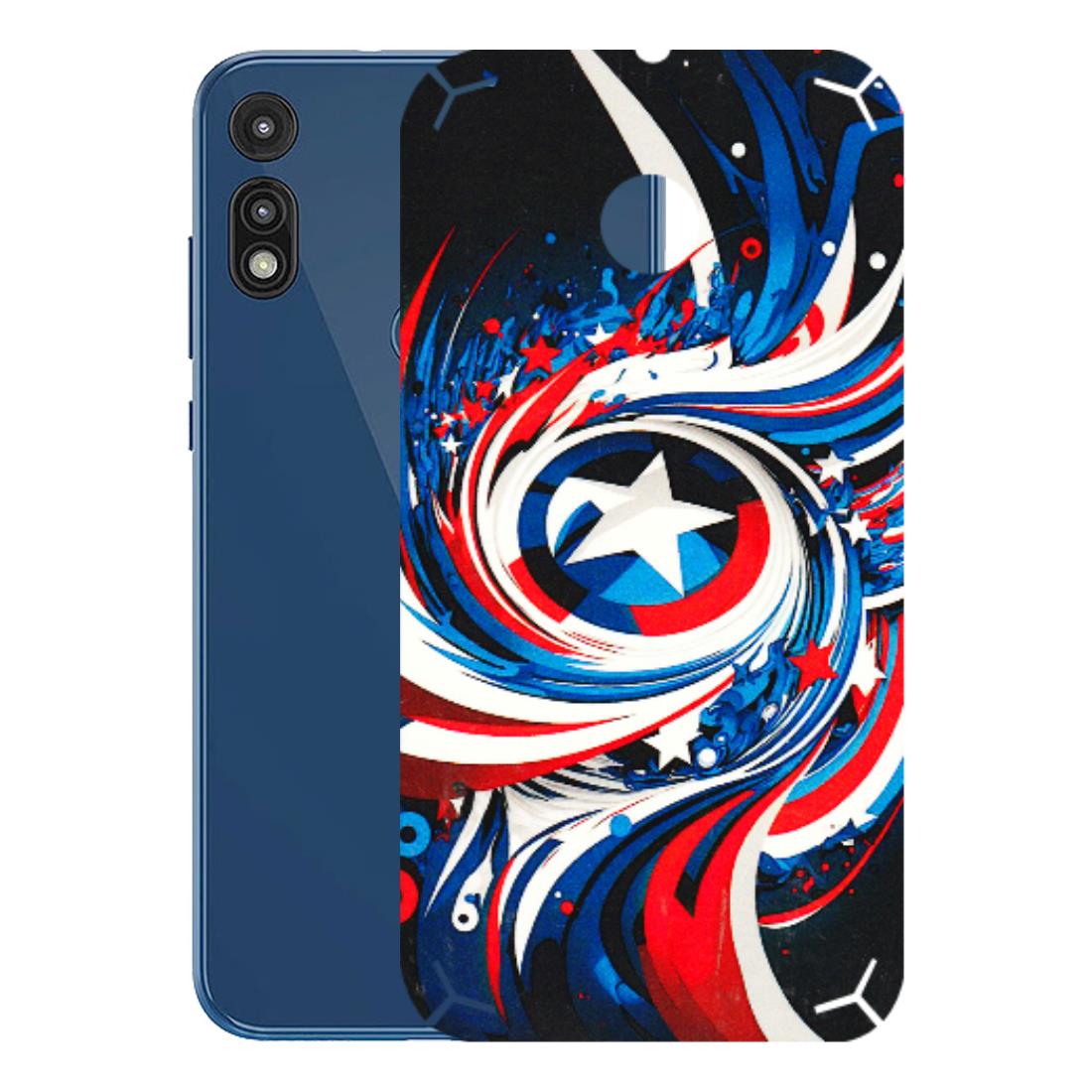 Motorola Phone Skins (All Models) - Captain America Logo - 3D Embossed Finish (L-307) Motorola Moto E
