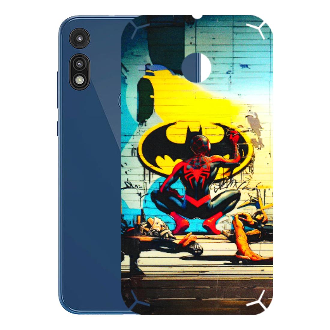 Motorola Phone Skins (All Models) - New Spiderman Bat Logo - 3D Embossed Finish (L-309) Motorola Moto E