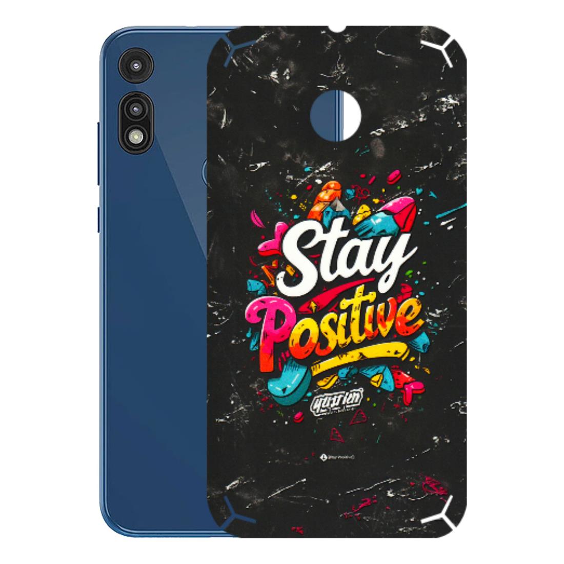 Motorola Phone Skins (All Models) - Stay Positive Black - 3D Embossed Finish (L-31) Motorola Moto E