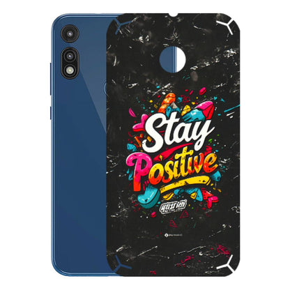 Motorola Phone Skins (All Models) - Stay Positive Black - 3D Embossed Finish (L-31) Motorola Moto E