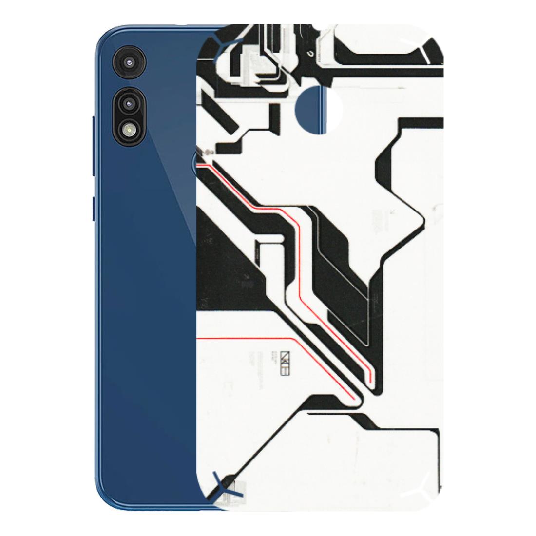 Motorola Phone Skins (All Models) - White Techy Logo - 3D Embossed Finish (L-312) Motorola Moto E