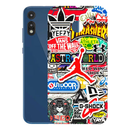 Motorola Phone Skins (All Models) - Multi Brands Sticker Graffiti - 3D Embossed Finish (L-37) Motorola Moto E