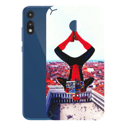 Motorola Phone Skins (All Models) - Spiderman Hanging - 3D Embossed Finish (L-53) Motorola Moto E