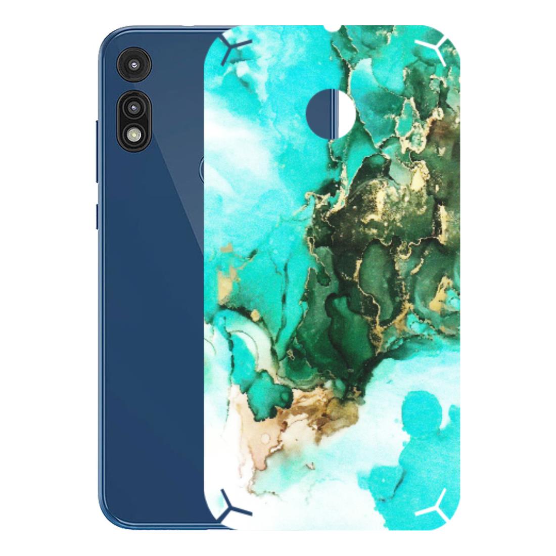 Motorola Phone Skins (All Models) - The Blue Gold Marble - Matte Finish (M-124) Motorola Moto E