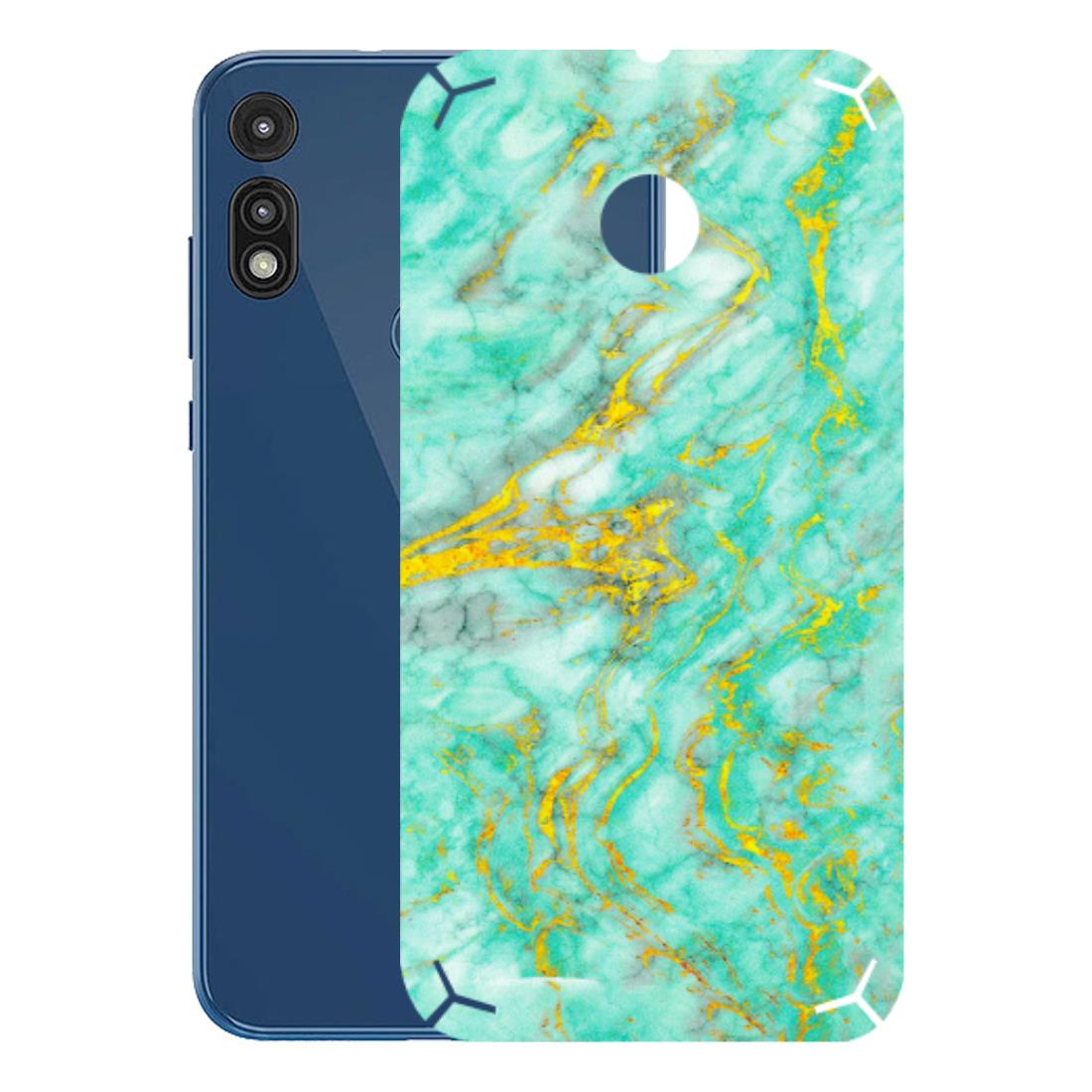 Motorola Phone Skins (All Models) - Green And Gold Marble Feel - Matte Finish (M-16) Motorola Moto E