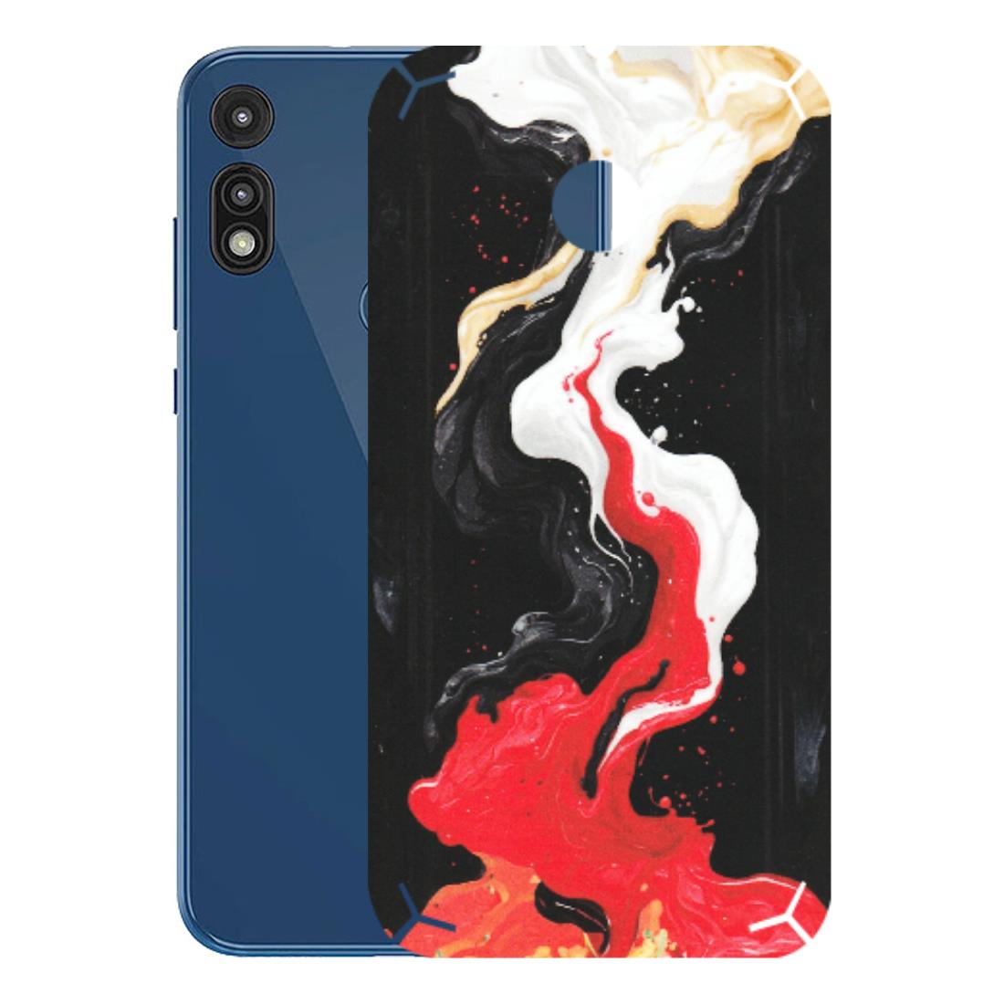 Motorola Phone Skins (All Models) - Black Red White Paint Splash Fusion - Matte Finish (M-56) Motorola Moto E