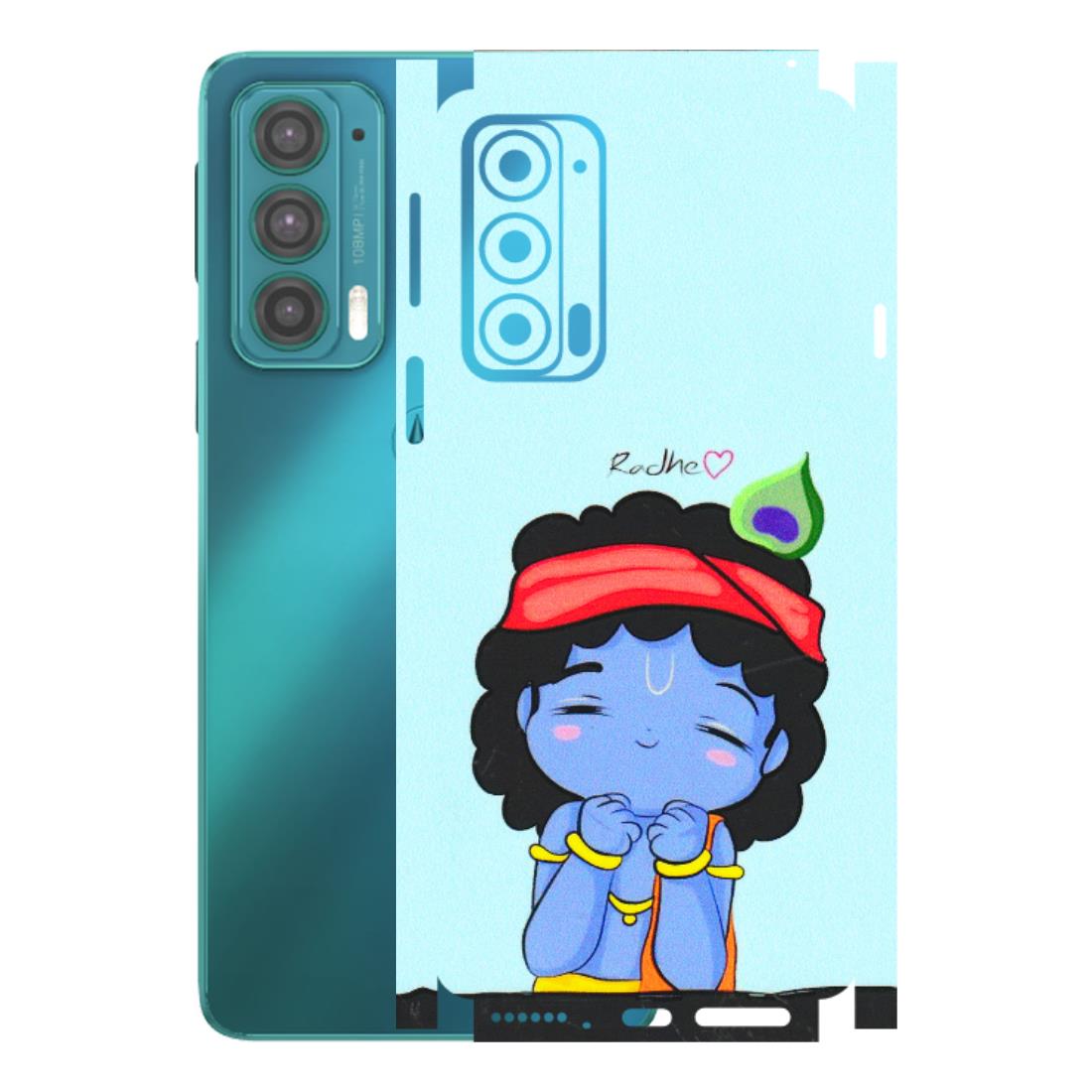 Motorola Phone Skins (All Models) - Radhe Radhe Cute Toon - 3D Embossed Finish (L-05) Motorola Moto Edge 20 (5G)