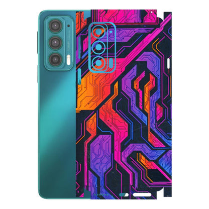 Motorola Phone Skins (All Models) - Tech Circuits Futuristic - 3D Embossed Finish (L-07) Motorola Moto Edge 20 (5G)