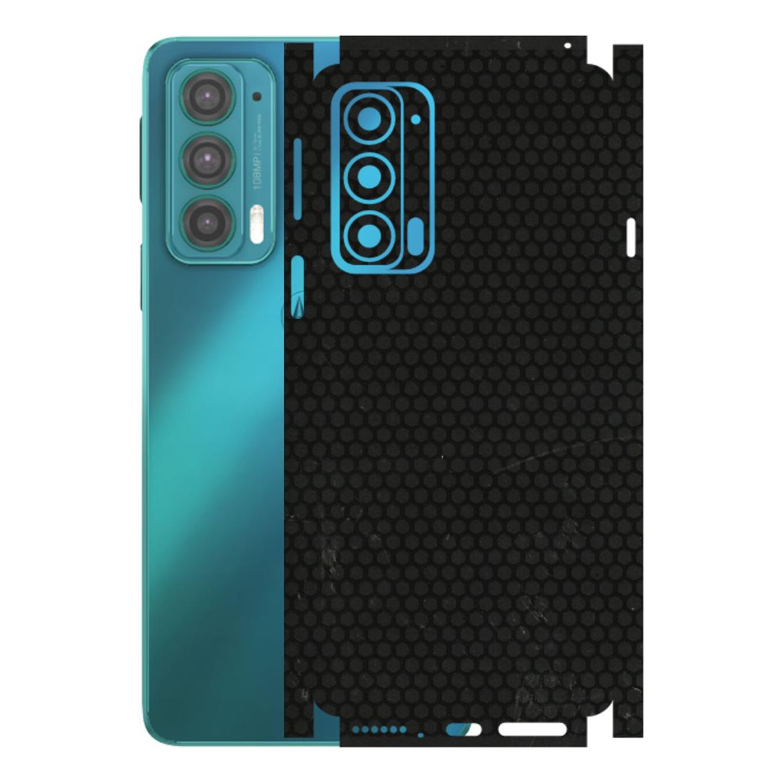 Motorola Phone Skins (All Models) - Black honeycomb - 3D Embossed Finish (L-114) Motorola Moto Edge 20 (5G)