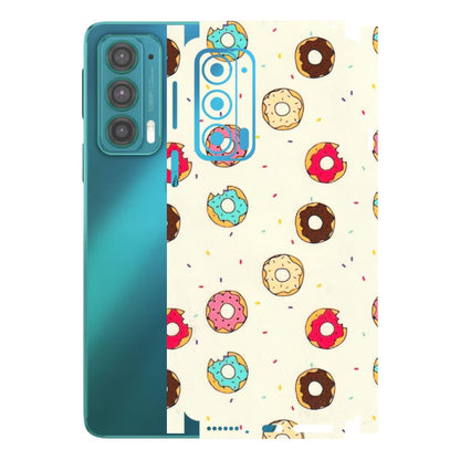 Motorola Phone Skins (All Models) - Mini Donuts Doodle Art - 3D Embossed Finish (L-122) Motorola Moto Edge 20 (5G)
