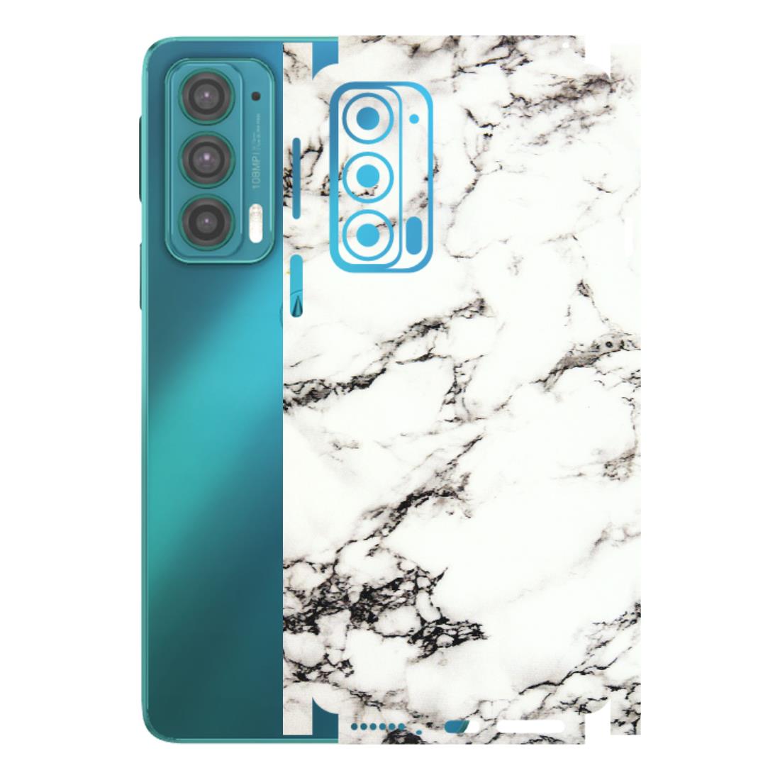 Motorola Phone Skins (All Models) - Black and White Marble Texture - 3D Embossed Finish (L-124) Motorola Moto Edge 20 (5G)