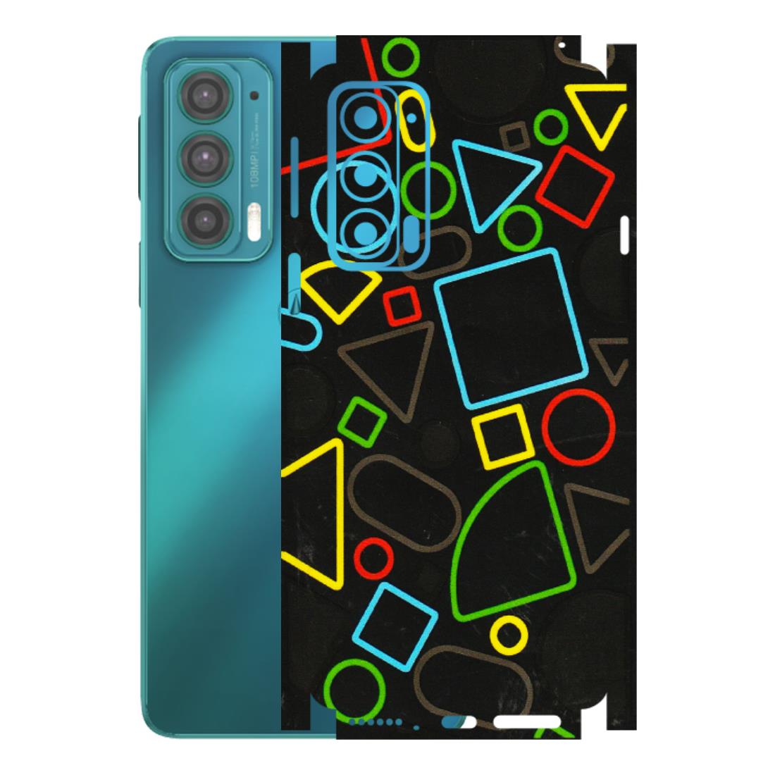 Motorola Phone Skins (All Models) - Black Shapes - 3D Embossed Finish (L-131) Motorola Moto Edge 20 (5G)
