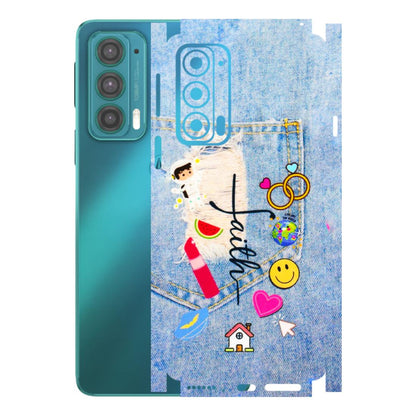 Motorola Phone Skins (All Models) - Denim Jeans Pocket - 3D Embossed Finish (L-134) Motorola Moto Edge 20 (5G)