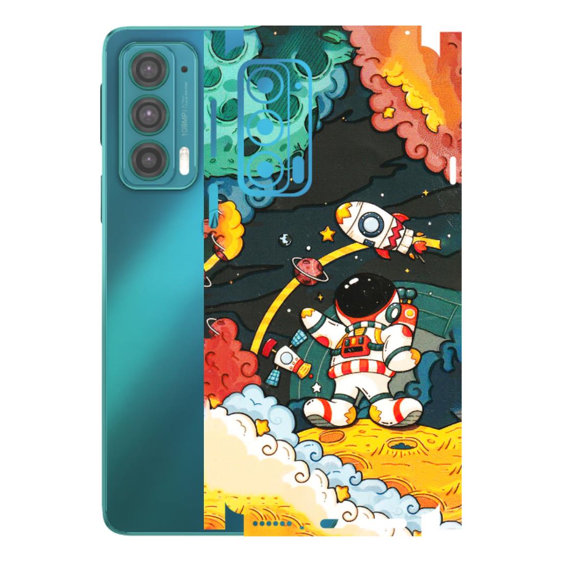 Motorola Phone Skins (All Models) - Astronauts & Spaceship - 3D Embossed Finish (L-145) Motorola Moto Edge 20 (5G)