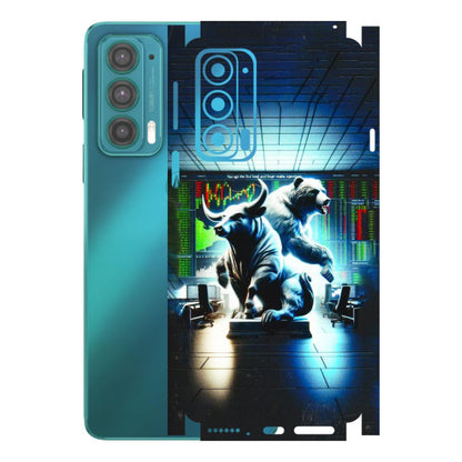 Motorola Phone Skins (All Models) - Stock Market Sensex Bear vs Bulls - 3D Embossed Finish (L-15) Motorola Moto Edge 20 (5G)