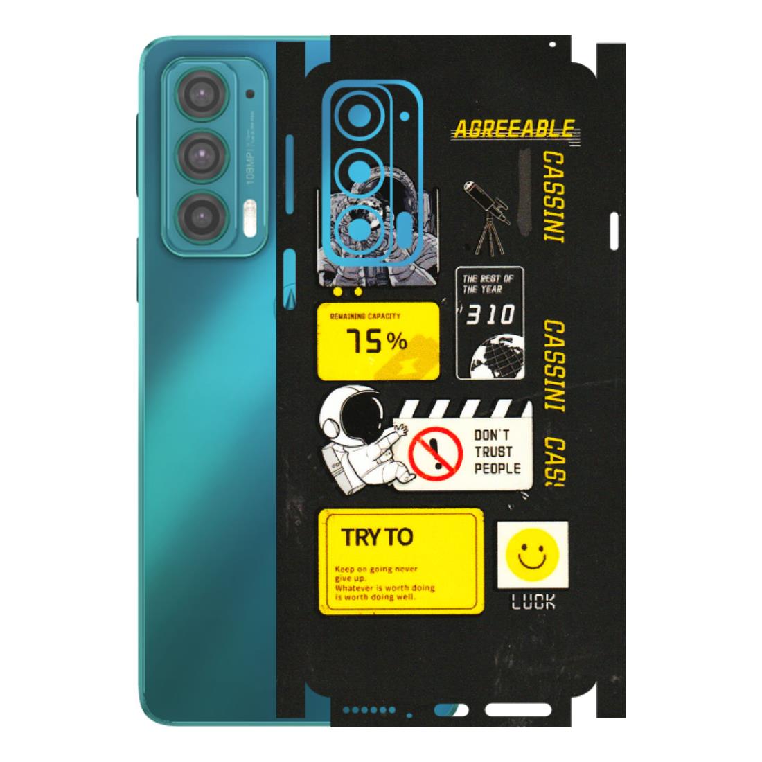 Motorola Phone Skins (All Models) - Black Cassini - 3D Embossed Finish (L-161) Motorola Moto Edge 20 (5G)