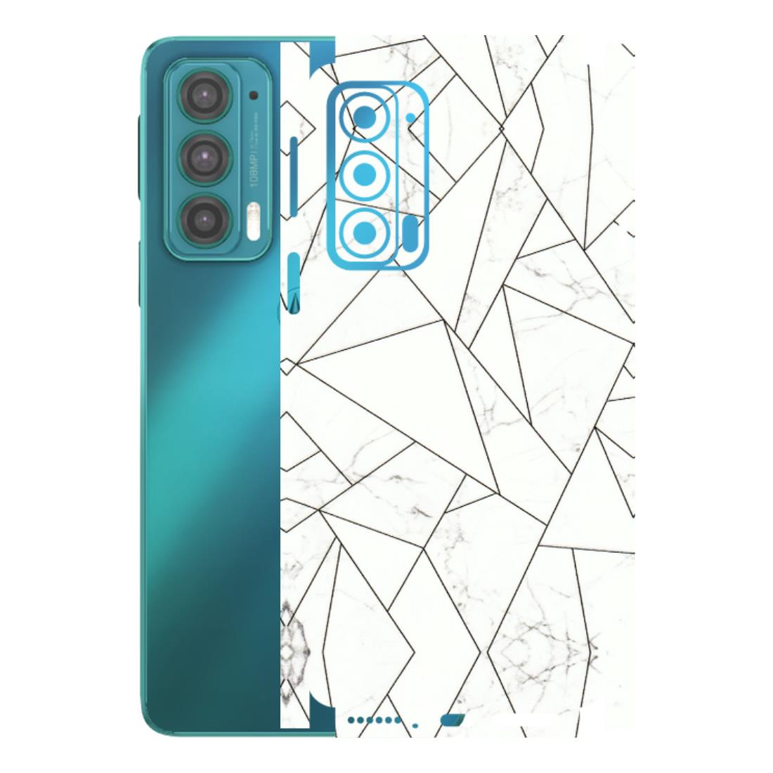 Motorola Phone Skins (All Models) - Luxury White Marble Effect - 3D Embossed Finish (L-168) Motorola Moto Edge 20 (5G)
